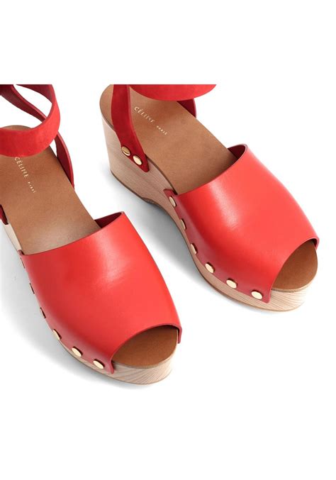 red platform shoes strap celine|Celine sandals for women.